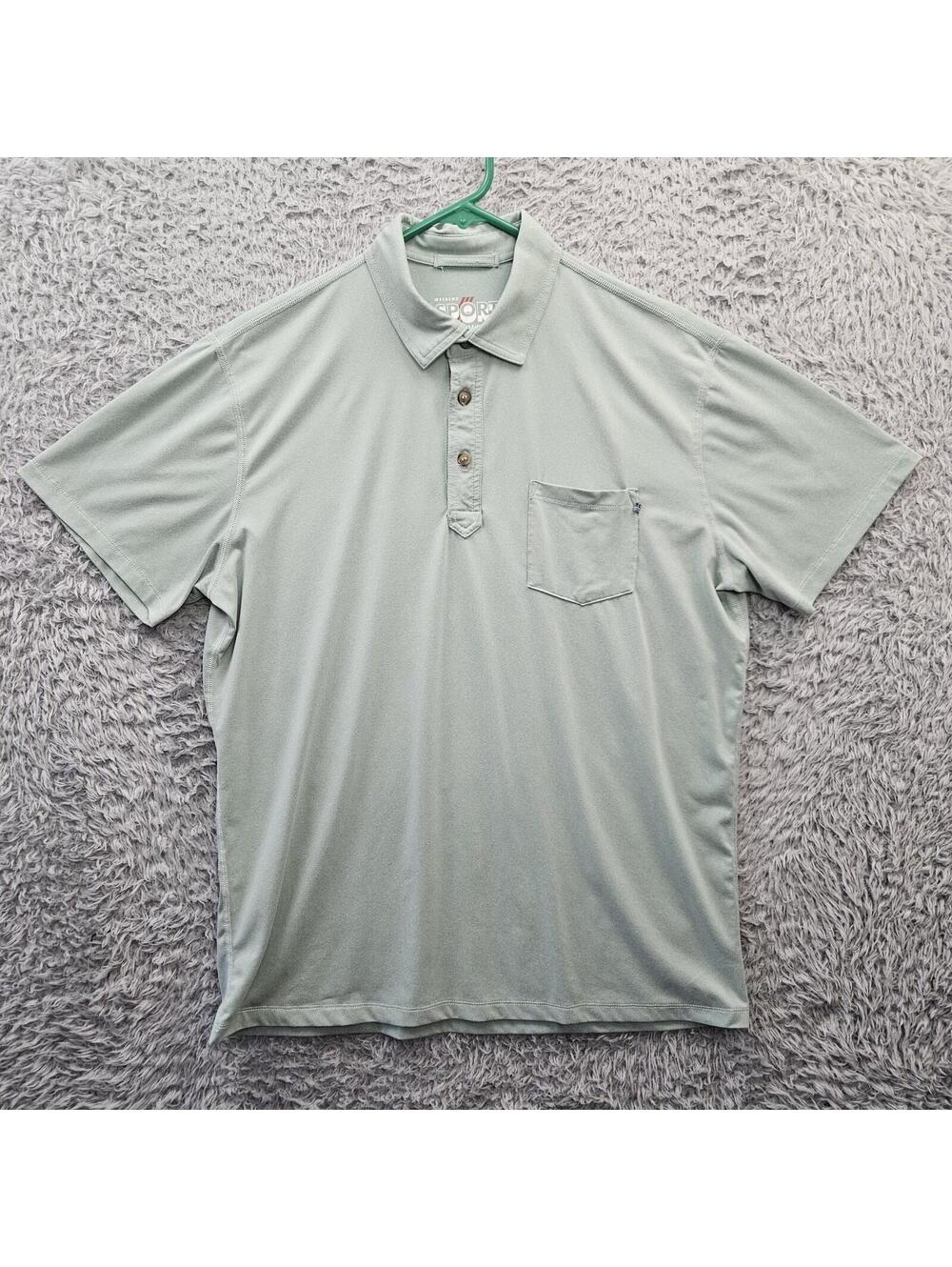 Marine Layer Weekend Sport Pocket Polo Shirt Mint Green Marge (fits like Large)